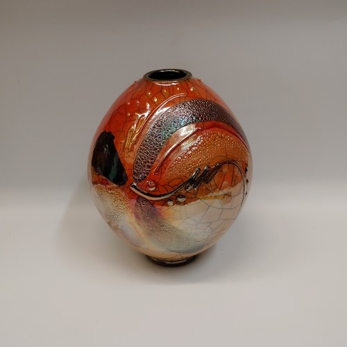 #220432 Raku Glitter Glaze 8.5x6.5 $42 at Hunter Wolff Gallery